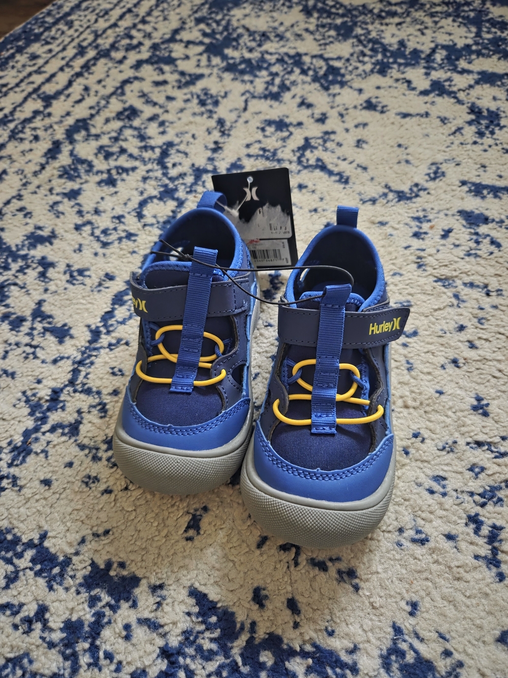 Hurley Blue & Yellow Kids Water Shoes with Gray Soles